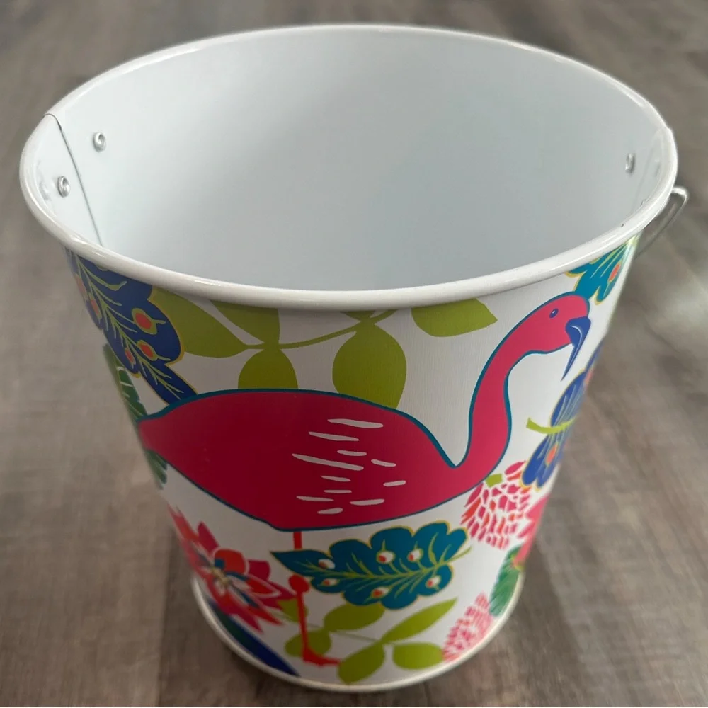 💞 New Metal Flamingo Bucket with Handle